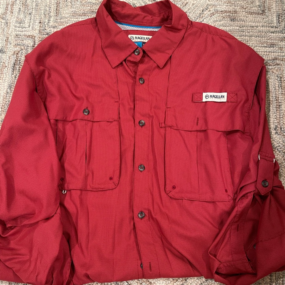Mens Magellan long sleeve button down shirt
